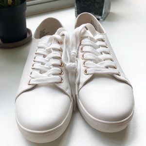 Brand New White Faux Leather Sneakers